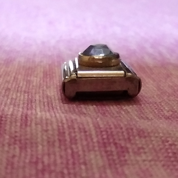 Aquamarine Gem Italian Stainless Steel Charm Link - Picture 6 of 7